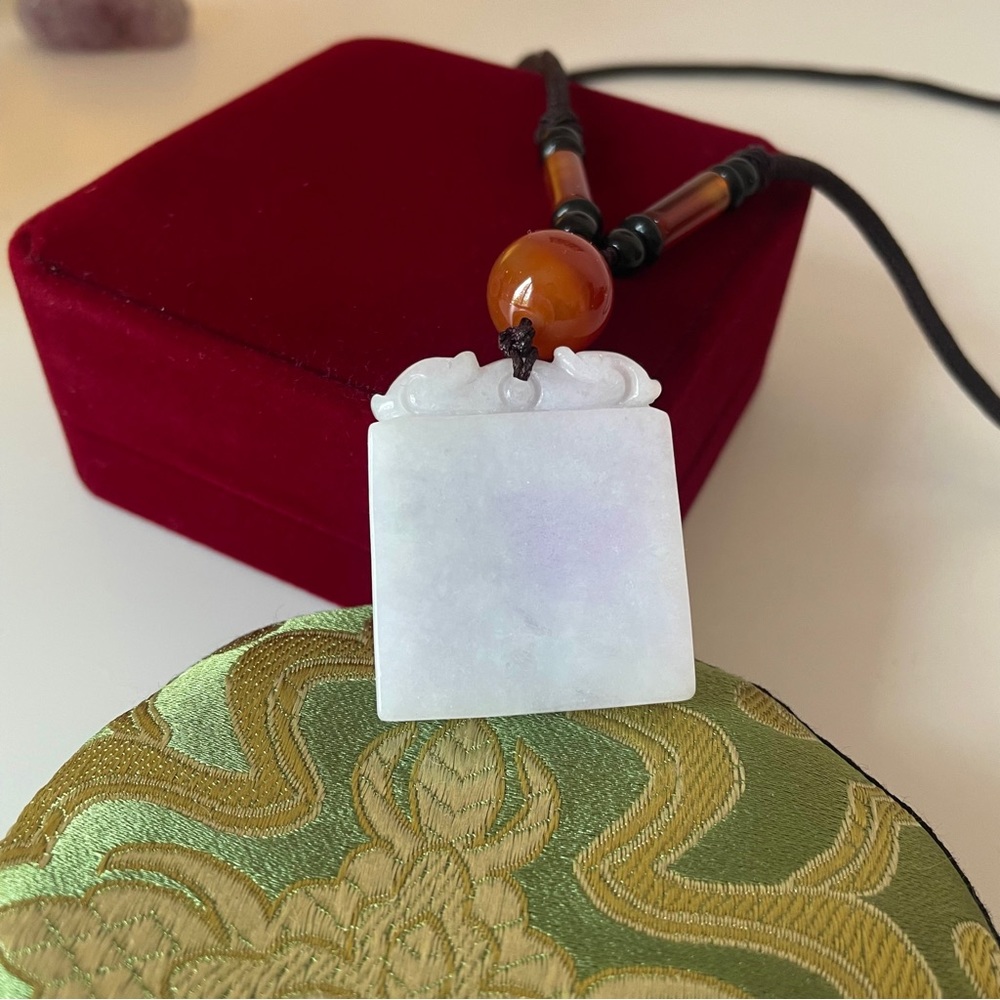 Certified Natural Burmese Jadeite Jade Pendant